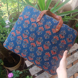 Laptop Sleeve Ajrakh Blue Dahlia