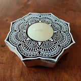 Wooden Block TeaLight Holder Alpana