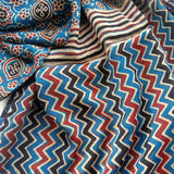 Ajrakh Modal Stole Red Blue
