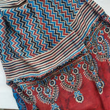 Ajrakh Modal Stole Red Blue