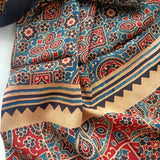 Ajrakh Modal Stole Blue Booti