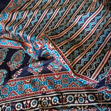 Ajrakh Modal Stole Black