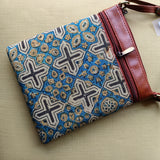 Ajrakh Small Sling Bag Cream Cross