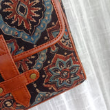 Ajrakh Flap Sling Bag Black Paan