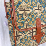 Ajrakh Flap Sling Bag Cream Cross