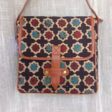 Ajrakh Flap Sling Bag Black Moroccan