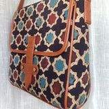 Ajrakh Flap Sling Bag Black Moroccan