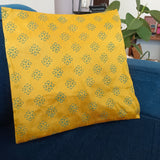Polysilk Cushion Cover Mustard Phool