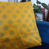 Polysilk Cushion Cover Mustard Phool