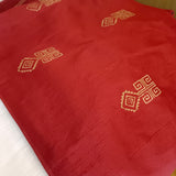 Polysilk Blockprinted Maroon Geometric