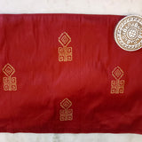 Polysilk Blockprinted Maroon Geometric