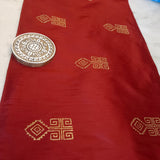 Polysilk Blockprinted Maroon Geometric
