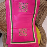 Polysilk Blockprinted Fuschia Pink Rangoli Runner