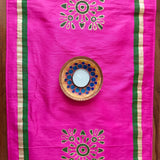 Polysilk Blockprinted Fuschia Pink Rangoli Runner