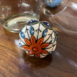 Ceramic Wine Bottle Stopper Orange Flower