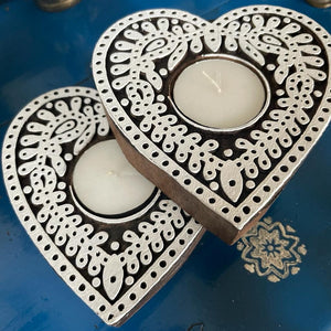 Wooden Block Tea Light Holder
Heart