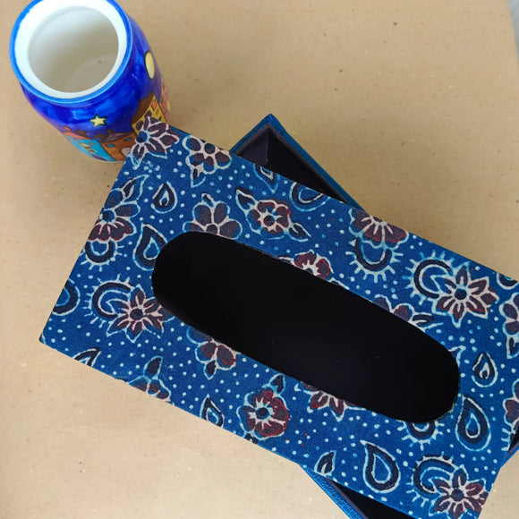 Tissue Box Ajrakh Blue