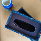 Tissue Box Ajrakh Blue