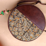 Kalamkari Round Sling Bag Green