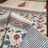 Gulabi Bahar Handblock Printed Bedsheet