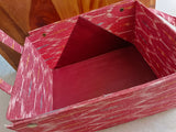 Foldable Gift Basket cum Organiser Pink Ikat