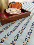 Polysilk Blockprinted Light blue Bel