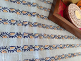 Polysilk Blockprinted Light blue Bel