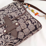 Kalamkari Flap Sling Bag Grey