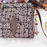 Kalamkari Flap Sling Bag Grey