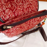 Kalamkari Flap Sling Bag Red