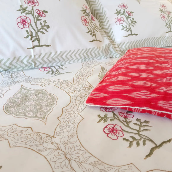 Iris Handblock Printed Bedsheet