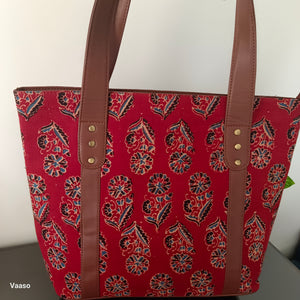 Ajrakh Tote Bag Red