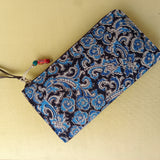 Kalamkari Long Wallet Blue Gaj