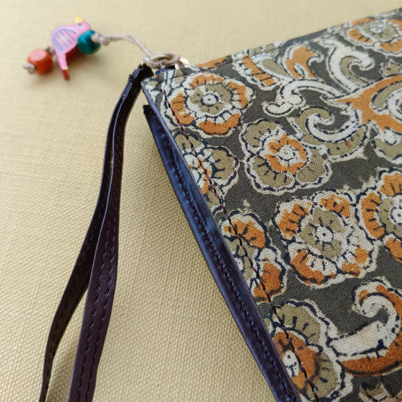 Kalamkari Long wallet Green