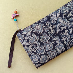 Kalamkari Long Wallet Grey