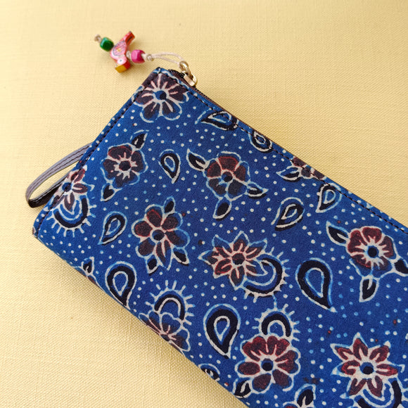 Ajrakh Long Wallet Blue