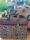 Kalamkari Laptop Bag Grey Gaj