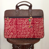 Kalamkari Laptop Bag Red Gaj