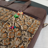 Kalamkari Laptop Bag Green Gaj