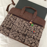 Kalamkari Laptop Bag Grey Gaj