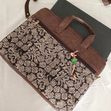 Kalamkari Laptop Bag Grey Gaj