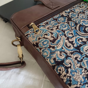 Kalamkari Laptop Bag Blue Gaj