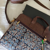 Kalamkari Laptop Bag Blue Gaj