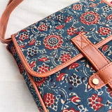 Ajrakh Flap Sling Bag Blue Bel