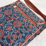 Ajrakh Flap Sling Bag Blue Bel