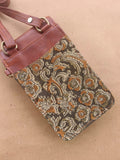 Cross-body Mobile Pouch Kalamkari Green