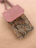 Cross-body Mobile Pouch Kalamkari Green