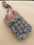 Cross-body Mobile Pouch Kalamkari Grey