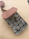 Cross-body Mobile Pouch Kalamkari Grey