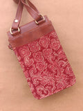 Cross-body Mobile Pouch Kalamkari Red